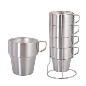 4pcs Stainless Steel Camping Cup Sets