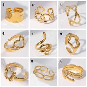 Gold Silver Adjustable Rings