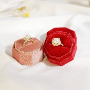 Octagonal Velvet Ring Box