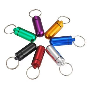 Aluminum Pill Container Key Tag