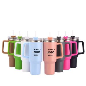 40oz Stainless Steel Insulated Tumblers with Straw Lid
