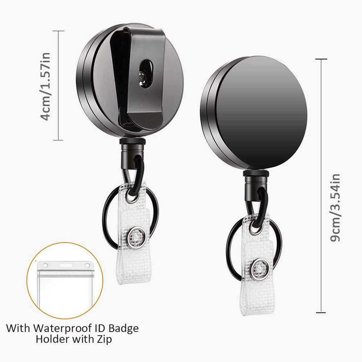 Retractable Carabiners Badge Holder - Image 2