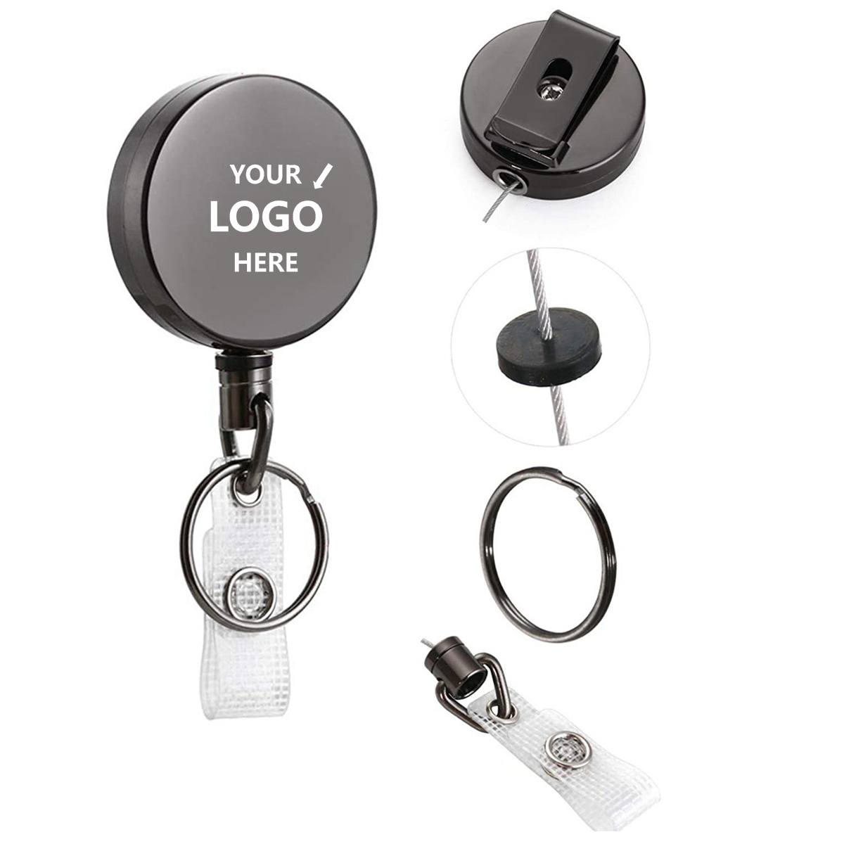 Retractable Carabiners Badge Holder