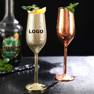 6.5oz Stainless Steel Cocktail Goblet Champagne Flutes