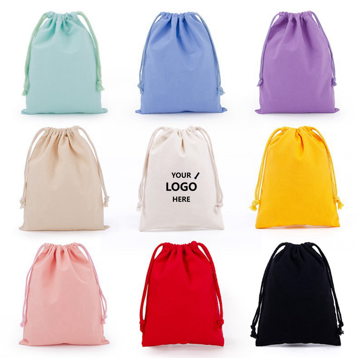 Reusable Cotton Drawstring Pouches