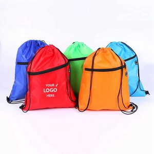 Drawstring Backpack with Zipper Pocket