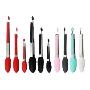 Versatile 3-Piece Silicone Kitchen BBQ Food Clip Set
