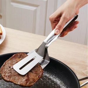 Stainless Steel Food Spatula Tongs Clip