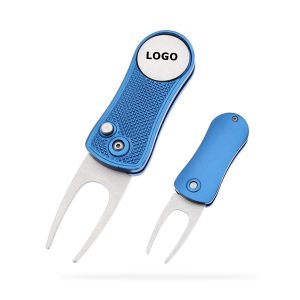 Foldable Golf Divot Tool with Pop-up Button