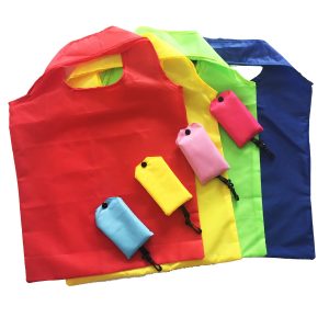 Foldable Reusable Polyester Grocery Tote Bag with Carrying Case