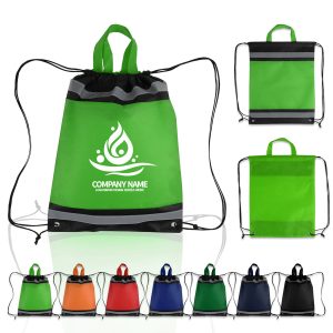 Drawstring Backpack with Reflective Strips