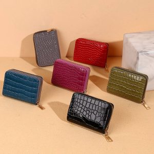 Ladies Wallet Zipper Card Holder Leather Pouch