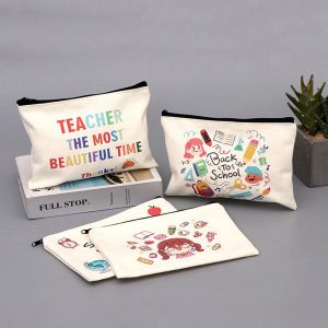 Canvas Zippered Pencil Case