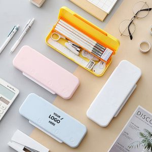Plastic Double-Layer Pencil Box