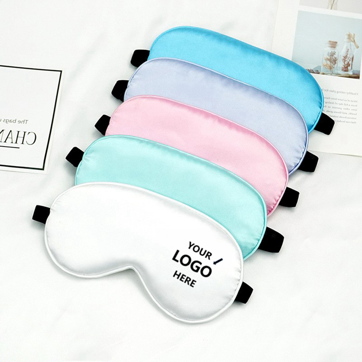 Imitated Silk Eye Mask with Elastic Strap