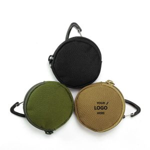Outdoors Round Coin Purses with Keychains
