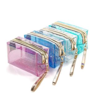 Clear Glitter Makeup Cosmetic Bags