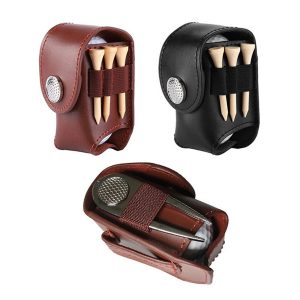 Vintage Leather Golf Ball Pouch Golf Bag