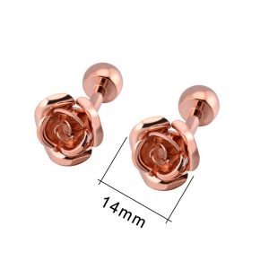 Rose Gold Flower Cufflinks