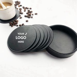 PU Leather Coasters Set with Holder