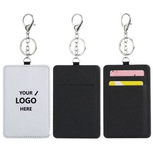 PU Leather Card Holder Keychain