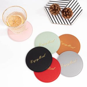 10cm Round Leather Coaster
