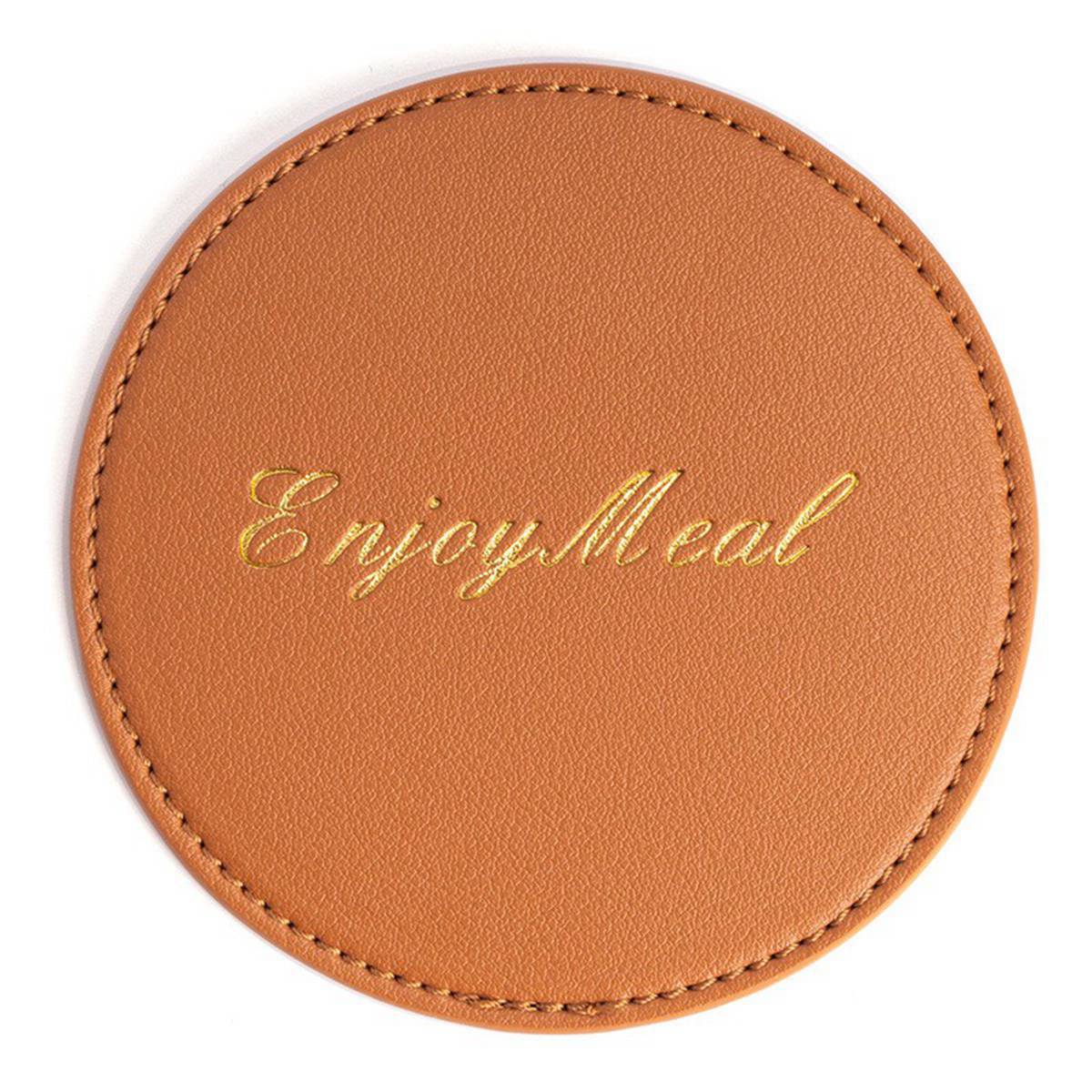10cm Round Leather Coaster - Image 2
