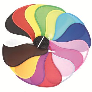 T-Shaped Collapsible Hand Fans with Pouches