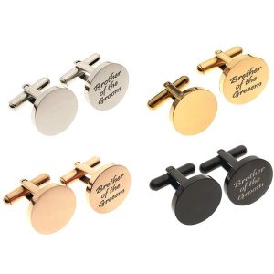 Round Blank Cufflink For Men