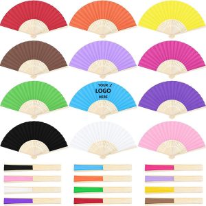 Full Color Folding Paper Fan with Bamboo Handle