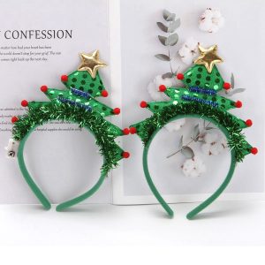 Christmas Tree Headband with Lights