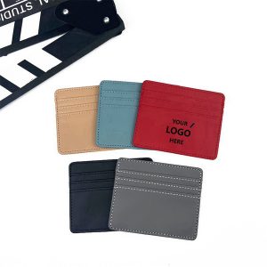 Slim Leather Credit Card Holder Money Clip