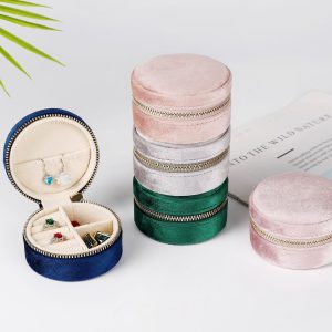 Plush Velvet Travel Jewelry Box Organizer