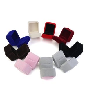 Velvet Ring Earring Jewelry Gift Box