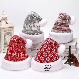 Flannel Christmas Hats Warm Winter Beanie