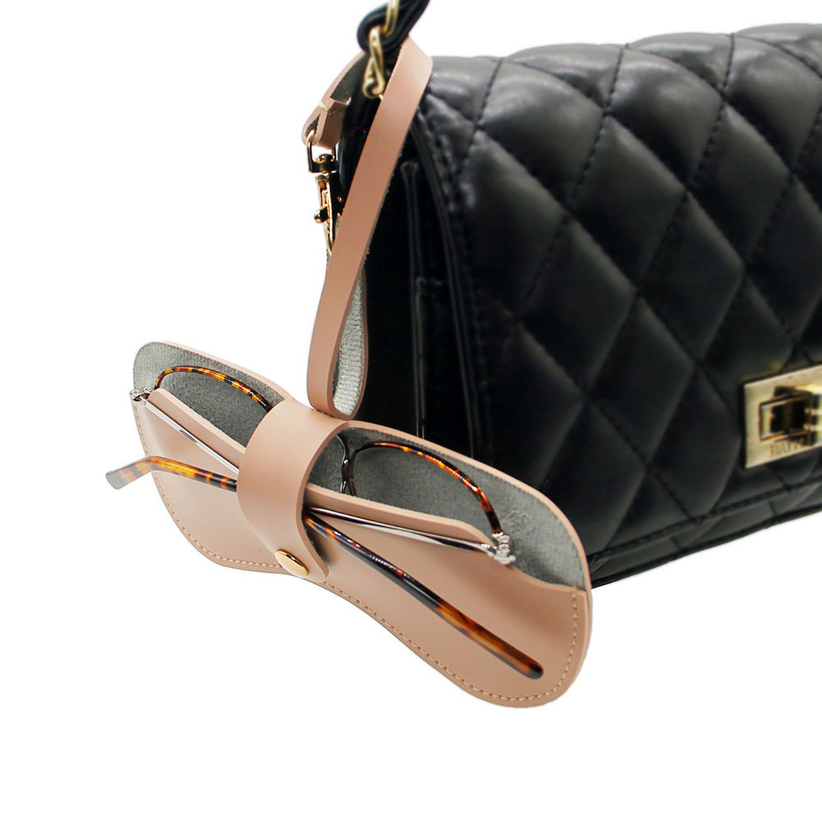 Portable Leather Sunglasses Case - Image 2