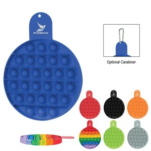 Round Silicone Push Bubble Sensory with Carabiner