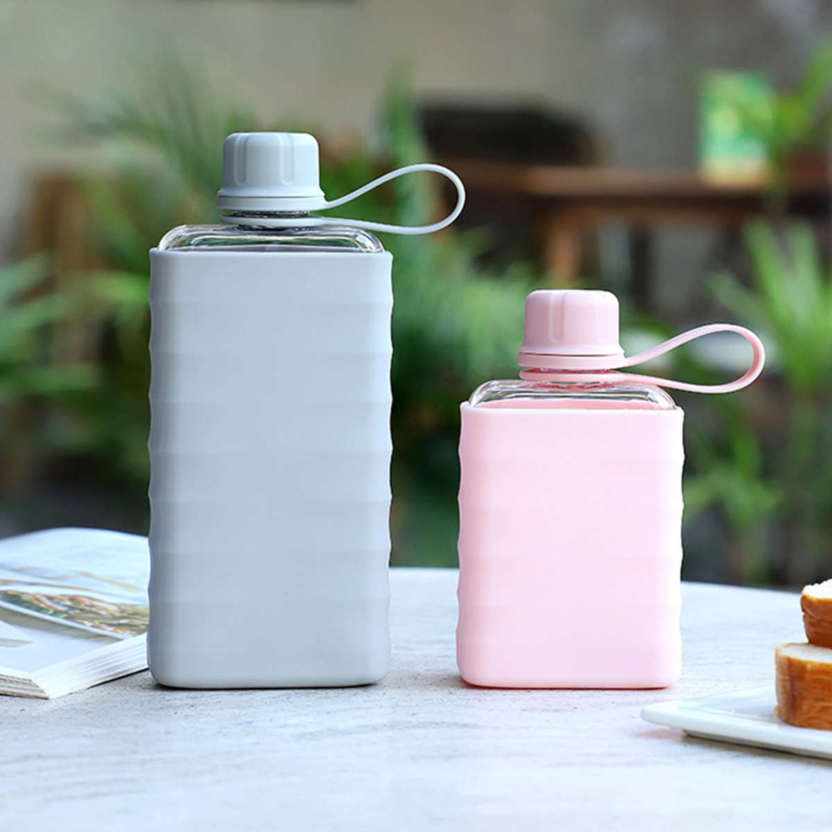 Clear Flat Sports Water Bottle - Image 2