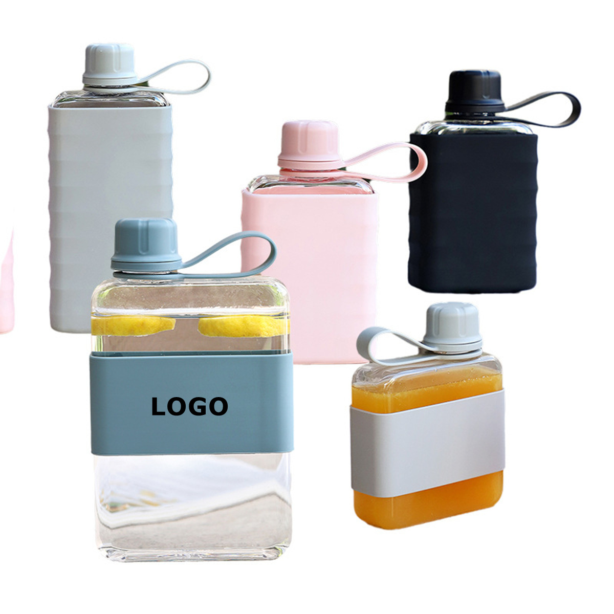 Clear Flat Sports Water Bottle