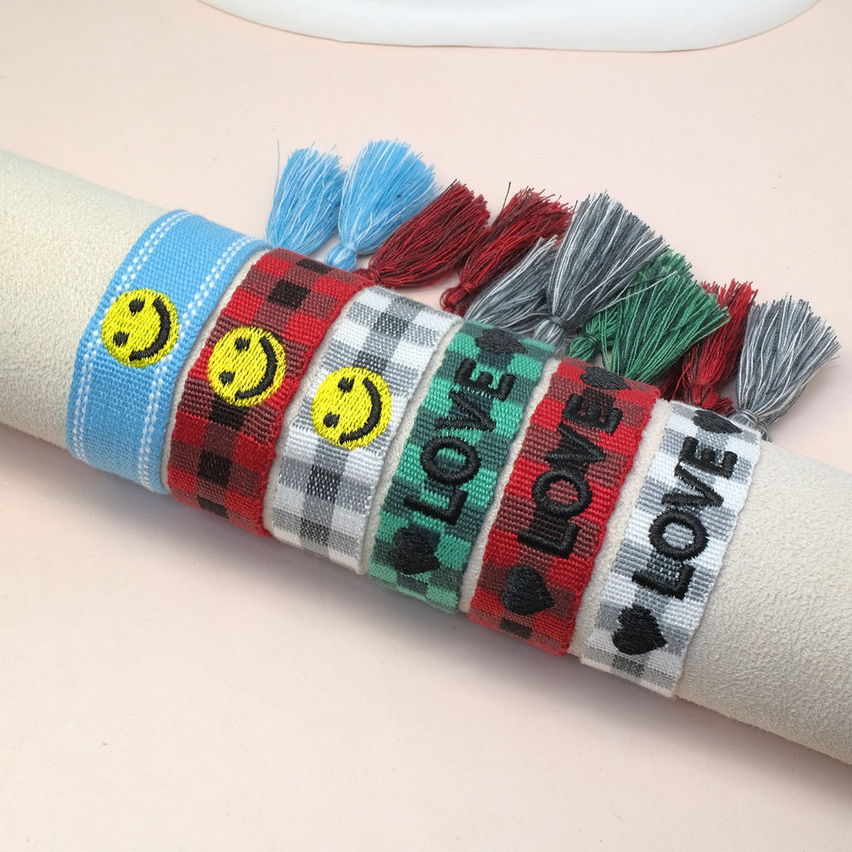 Custom Logo Woven Embroidery Bracelet