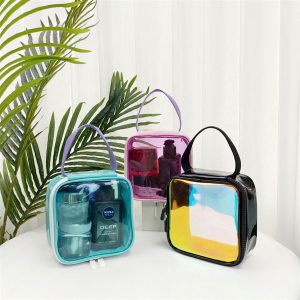 PU Clear Zipper Portable Makeup Bags