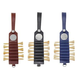 Stylish Leather Golf Tee Holder with Ball Marker