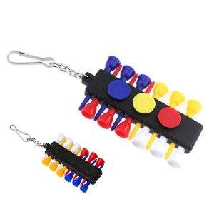 Golf Tee Holder Carrier with Keychain