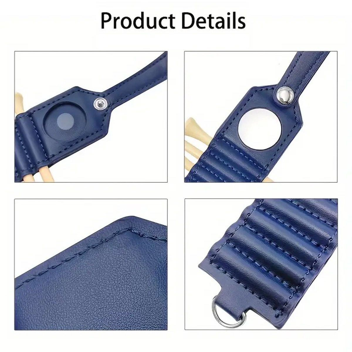 Stylish Leather Golf Tee Holder with Ball Marker - Image 2