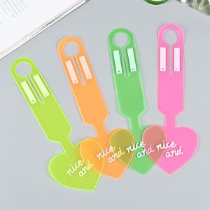 Plastic Fluorescent Heart Luggage Tag