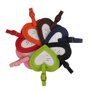 Leather Heart-shaped Suitcase Luggage Tag