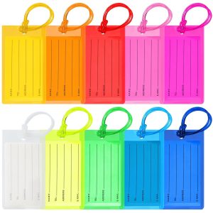 Clear PVC Luggage ID Tags with Loop Strap