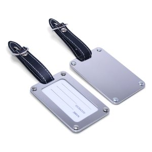 Leather Strap Stainless Steel Luggage Tag