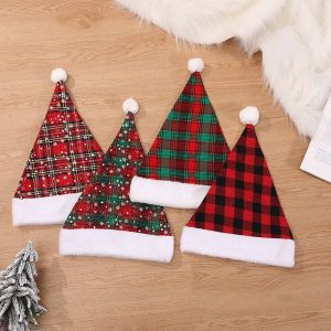 Plaid Santa Hat