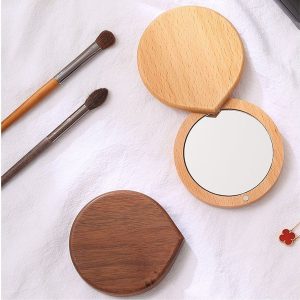 Wood Foldable Pocket Mirror